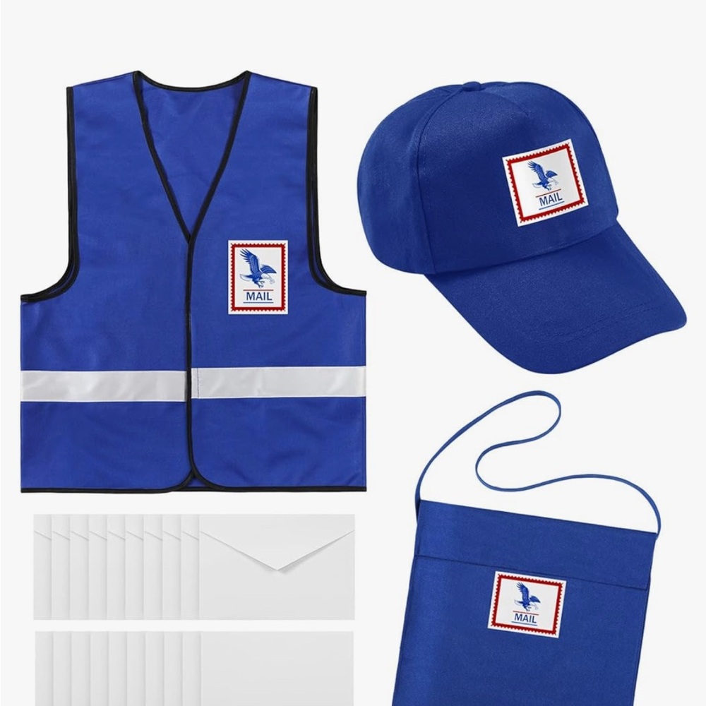 Blue Mail Carrier Costume Set